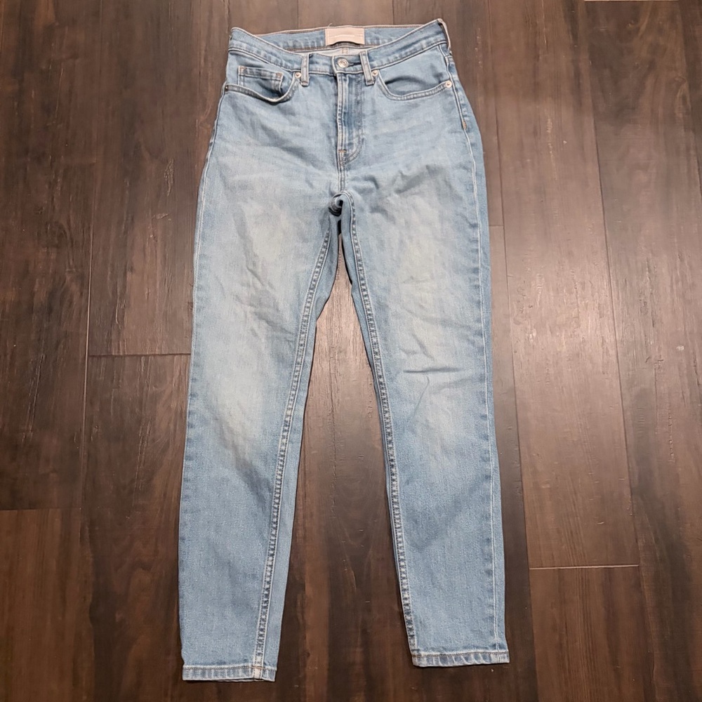 Everlane Light Wash High Rise Tapered Jeans Size 25 Ankle